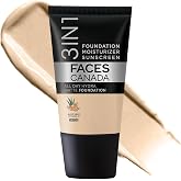FACESCANADA 3-in-1 Hydra Matte Foundation with SPF 30 - Absolute Ivory 012 | 3 in 1: Foundation, Moisturizer, Sunscreen, with Aloe Vera &amp; Vitamin C, Oil-Free Matte Finish, Buildable Coverage, 0.61 Fl Oz