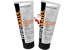 FRESH BODY FB FRESH BALLS Lotion | Anti-Chafing Comfort Men's Soothing Cream to Powder Ball Deodorant and Hygiene for Groin Area, 3.4 fl oz (Pack of 2)