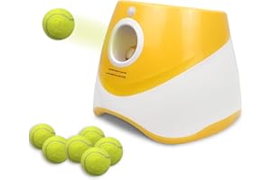 Tokenkuko Automatic Dog Ball Launcher,Interactive Dog Tennis Ball Throwing Machine Toys,Interactive Dog Ball Indoor&Outdoor Thrower Distance 10-30ft for Small and Medium Size Dogs with 6 Tennis Balls