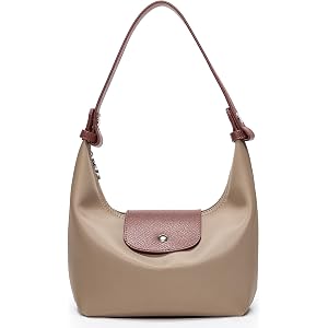 Mini Nylon Handbag for Women Crossbody, Small Shoulder Bag with 2 Straps, Convertible Dumpling Purse, Crescent Underarm Bag