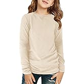 Haloumoning Girls Long Sleeve Shirts Kids Crewneck T-Shirts Fall Tops Tees 5-14 Years