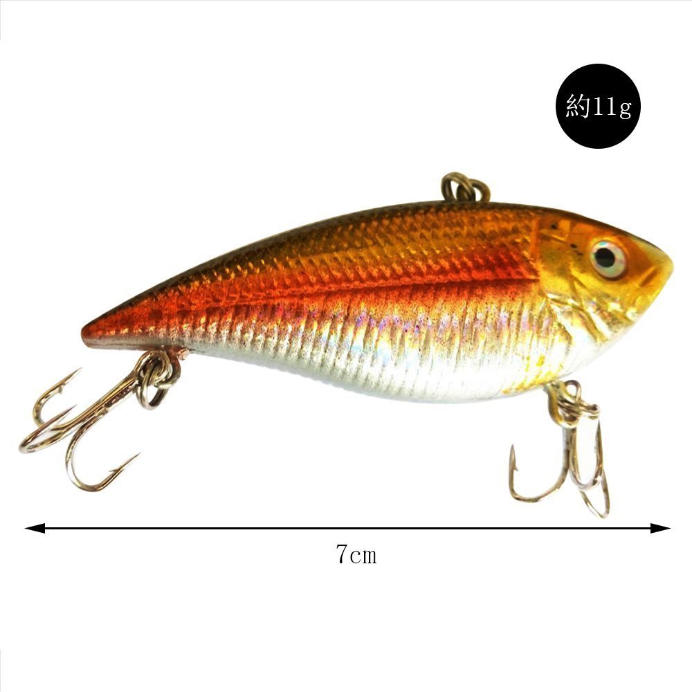 Lot 5pcs Minnow Hard Bait Fishing Lure With Two Hooks,7cm/2.76