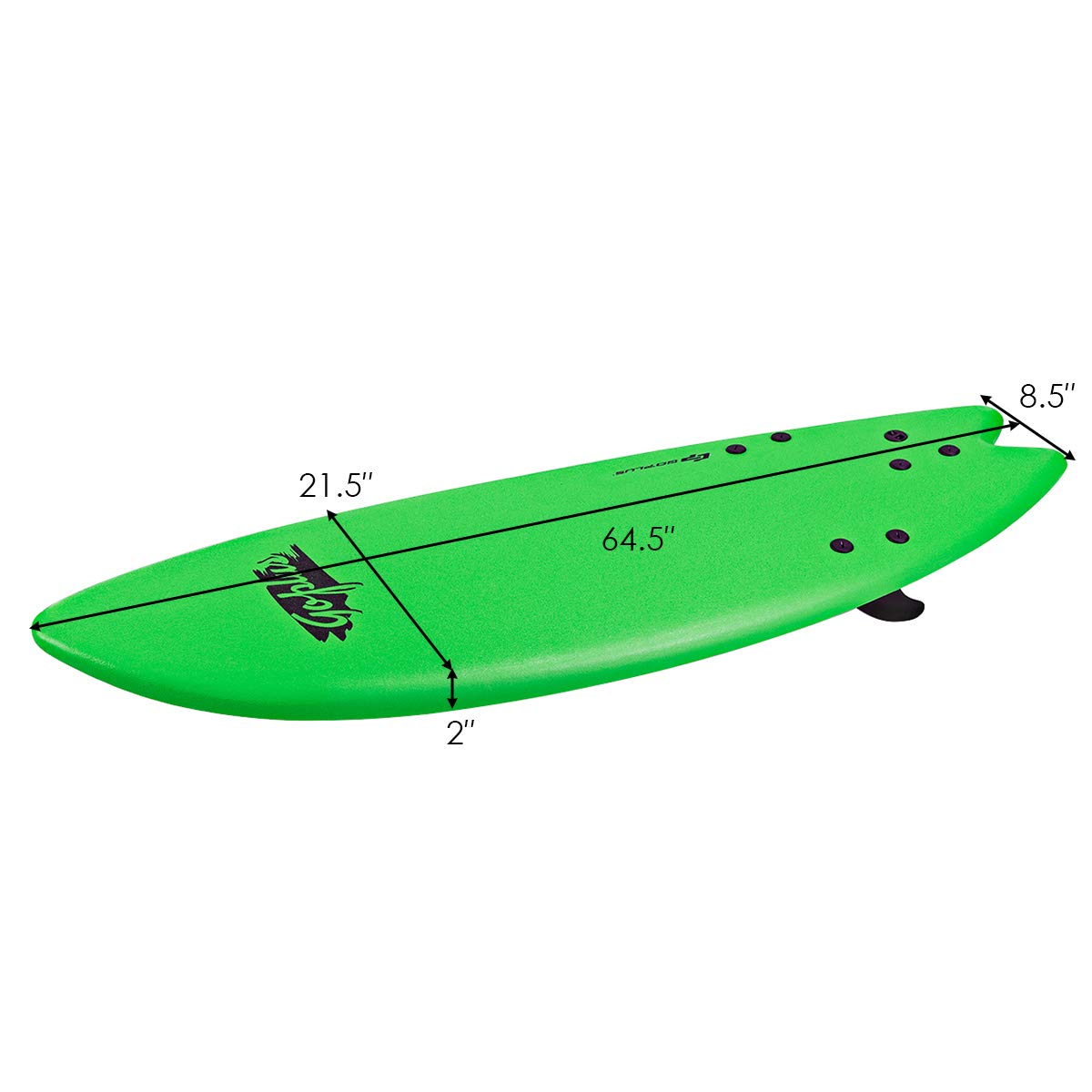 Goplus 5 5 Surfboard Soft Top Surf Board Lightweight Bodyboard Surfing Foamie Board With 3 Removable Fins Adjustable Wrist Rope Great Beginner Board For Kids And Adults Green Amazon In Sports Fitness Outdoors