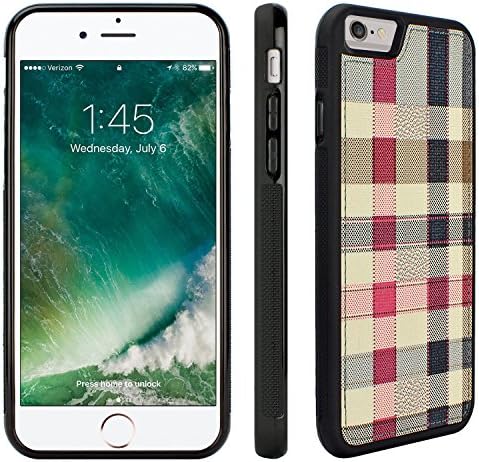 iPhone 6S Case, iPhone 6 Case, caseen fusie TPU Leather Hybrid Case Cover (Iconic Plaid)