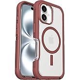OtterBox iPhone 16 Plus Phone Case Defender Series XT (Clear & Brick Red) Military-Grade Drop Protection, MagSafe, Shockproof Protective Phone Cover, Slim Fit with Raised Bezel, Non-Retail Packaging