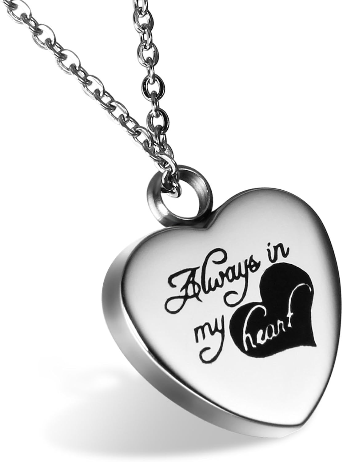 Cupimatch Womens Always in My Heart Open Container Love Heart Pendant Necklace, 18" Chain