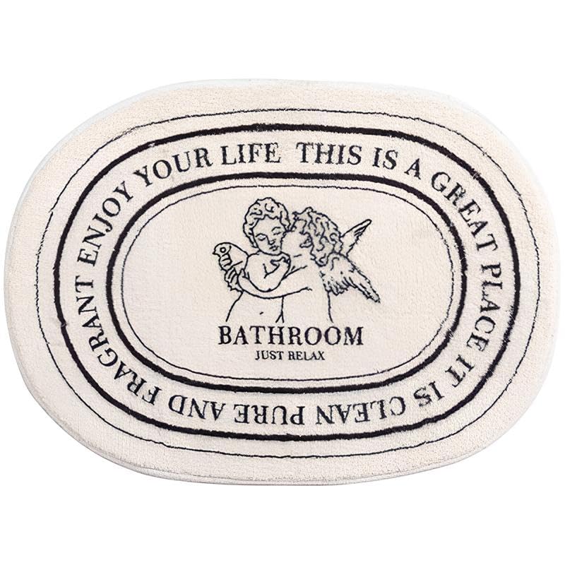Photo 1 of Angel Bathroom Rug 24x35inch, Cute Angel Bath Mat Super Soft and Plush, Non-Slip and Absorbent Cherub Bath Mat, Aesthetic Decor Rugs for Bathroom Shower Toilet Tub Bathmat Carpets Machine Washable