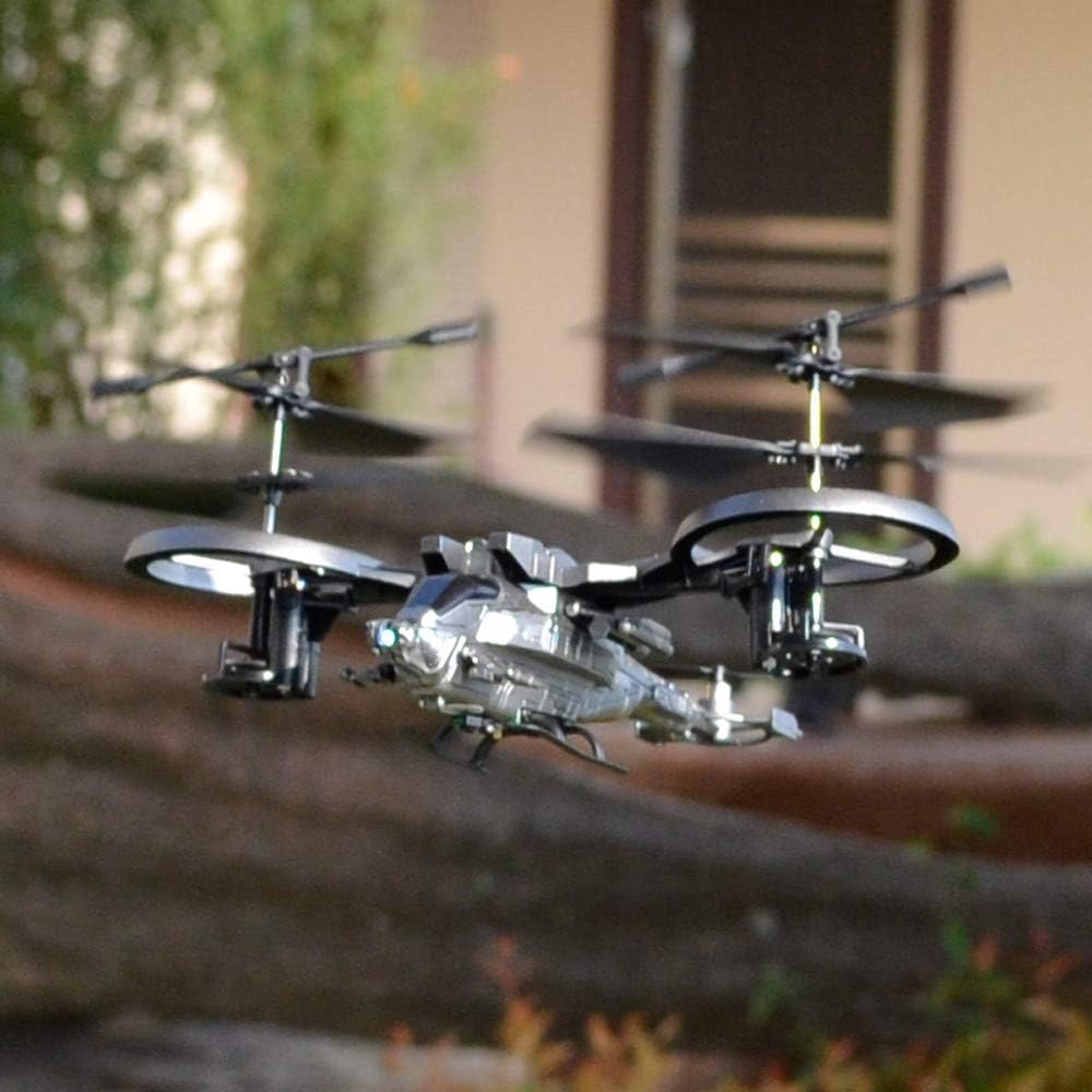 MinusK RC Helicopter, RC Helicopter with LED Light, 4 Channels RC Airplane Toy Gift for Kids