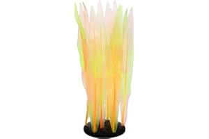 CAPASTEC Soft Silicone Glowing Seaweed, Fluorescence Aquatic Artificial Kelp for Aquarium (Orange)
