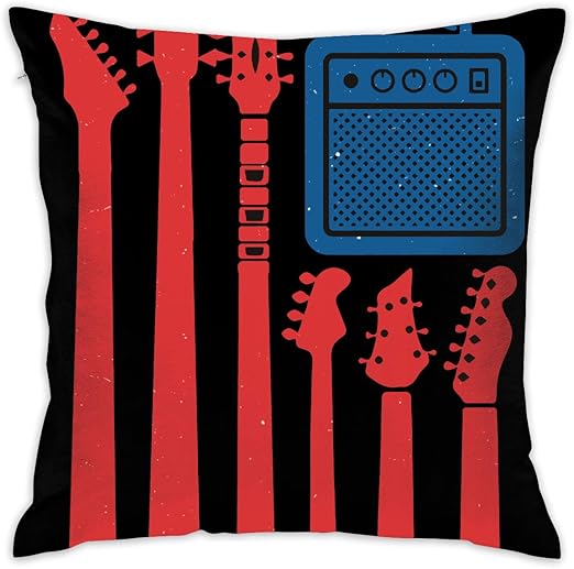 Amazon Com Hhfasn Rock N Roll Usa Flag Decorative Square Throw