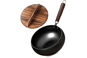 Japanese Cast Iron Pan, 2026 Upgrade Uncoated Thick Iron Pot with Lid, Hand-Forged, Durable and Rust-Free for Kitchen Cooking