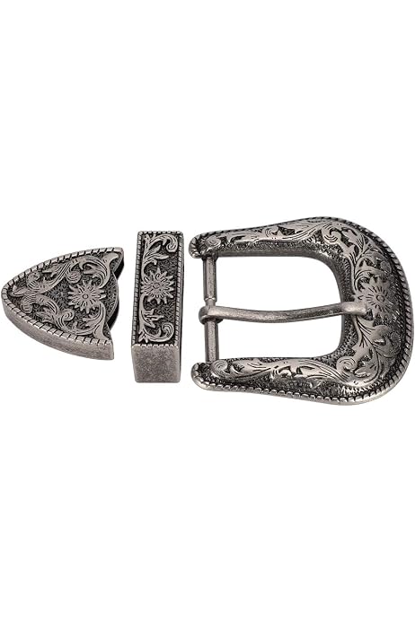 thumbnail image 2 of 2Sets Belt Buck Set 1.5 Inch Western Cowboy Buckle Set 3 Piece Alloy 2 of 9