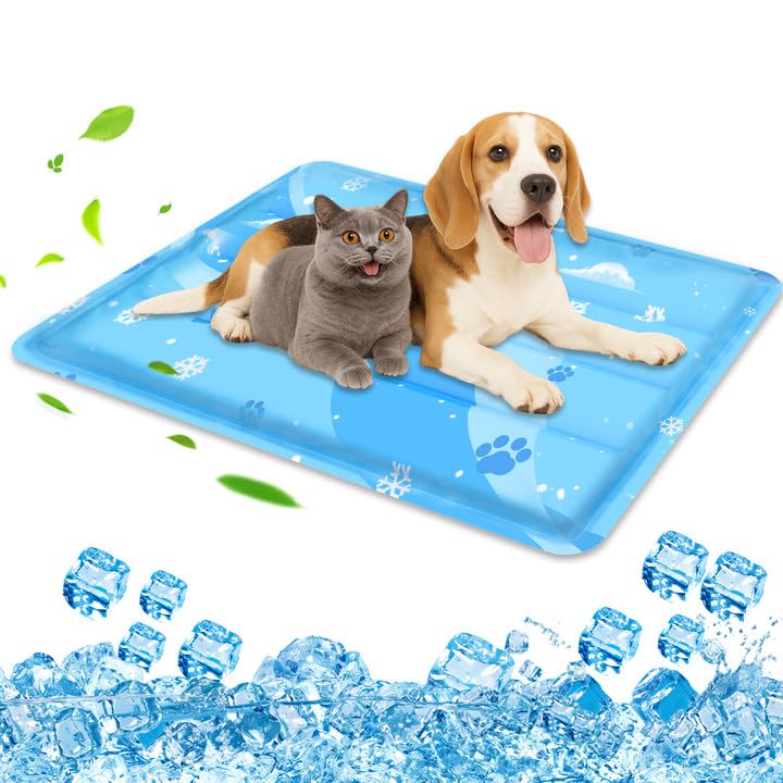 Aisuowa Cooling Mat for Dogs and Cats, Large Cooling Mat with Non-Toxic Gel, Durable and Anti-Scratch