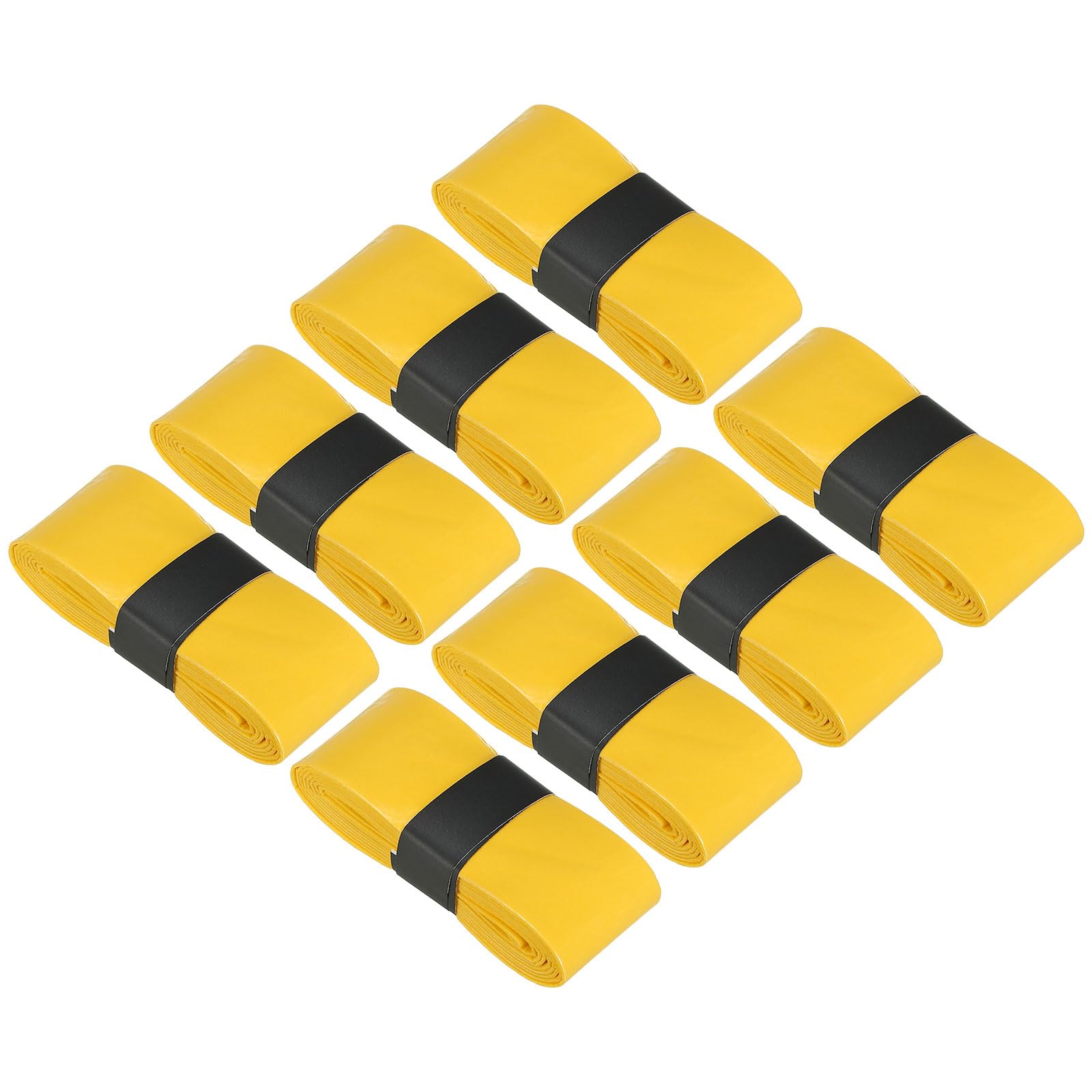 PATIKIL 43.3" Tennis Racket Grip Tape, 8 Pack Anti Slip Absorbent PU Badminton Overgrip Racquet Grip Tape for Baseball Pickleball Paddle, Yellow