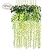 12 Pack 1 Piece 3.6 Feet Artificial Fake Wisteria Vine Ratta Hanging Garland Silk Flowers String Home Party Wedding Decor (Green)