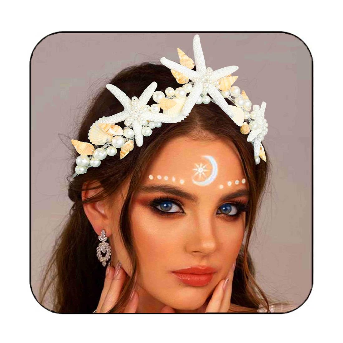 Fashband Boho Starfish Bride Wedding Tiaras and Crowns Gold Seashell Bridal Crown Headbands Sea Star Beach Wedding Headwear for Women