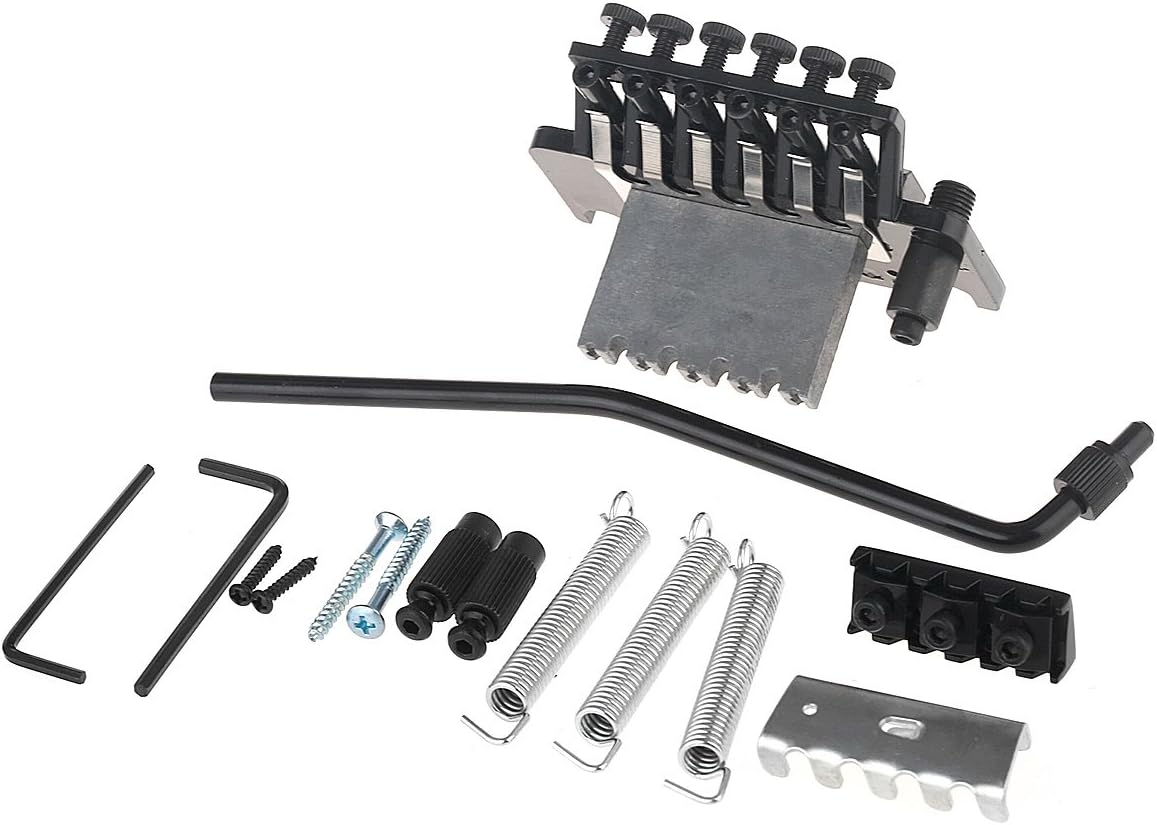Musiclily Double Locking Tremolo System Bridge for Floyd Rose Style Electric Guitar,Black, Standard Ibanez Guitar Bridge Size - Image 3