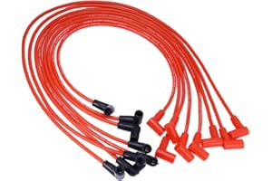 U3STORE 8 Pcs 8mm Red Spark Plug Wires Replacement for HEI Male GM Chevy Over Valve Covers 265 305 327