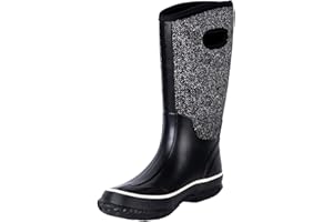 WTW Mid Calf Rain Boots for Women - Waterproof Insulated Neoprene Mud Boots Outdoor Hunting Garden Boots