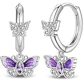 HUIPOJUE Rose Gold Dangle Earrings for Women Dangle Seashell Starfish Fish Butterfly Beach Earrings Summer Ocean Jewelry Gifts