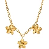 HDKXBEJ Gold Boho Flower Pendant Necklace Stainless Steel Charm Necklace for Women Fashion Beach Dainty Necklaces Summer Aesthetic Jewelry Gifts for Her