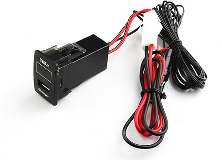 Amazon ホンダ用 スイッチホール Led発光 赤 デジタル 温度計 充電器 Usbポート 車載用 スイッチパネル 約41mm 24mm トクトヨ Tokutoyo 燃料 油温 水温計 車 バイク