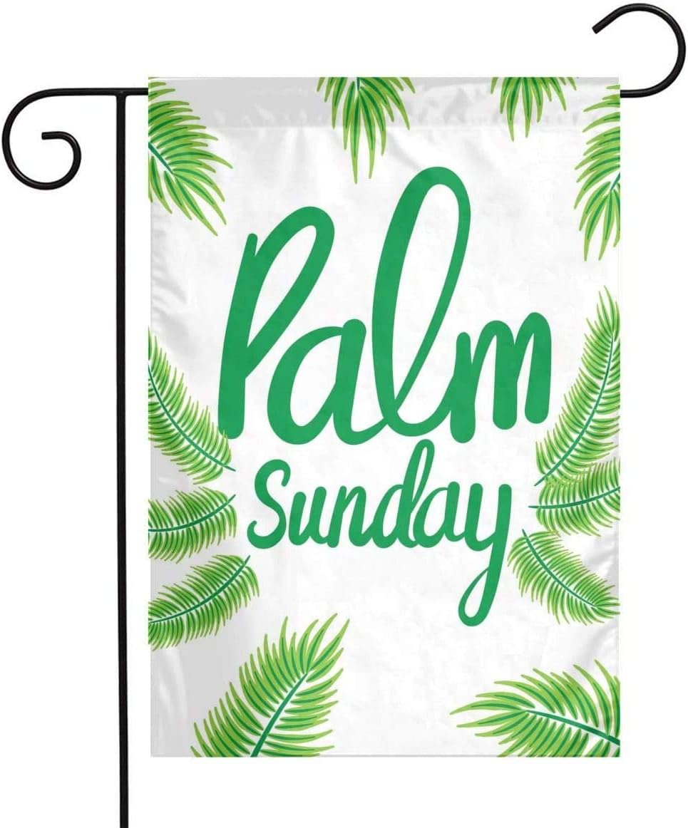 WEIZI Palm Sunday Background Garden Flag 12x18 Inch Double Sided House Yard Flag Indoor Outdoor Decorative Flags