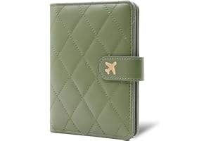 Melsbrinna Premium Leather Passport Holder Covers Case, Waterproof Rfid Blocking Travel Wallet Passport Holder with Pen Holder, Cute Passport Book for Women/Men