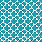 Teal Quatrefoil Paper Napkins, 16ct