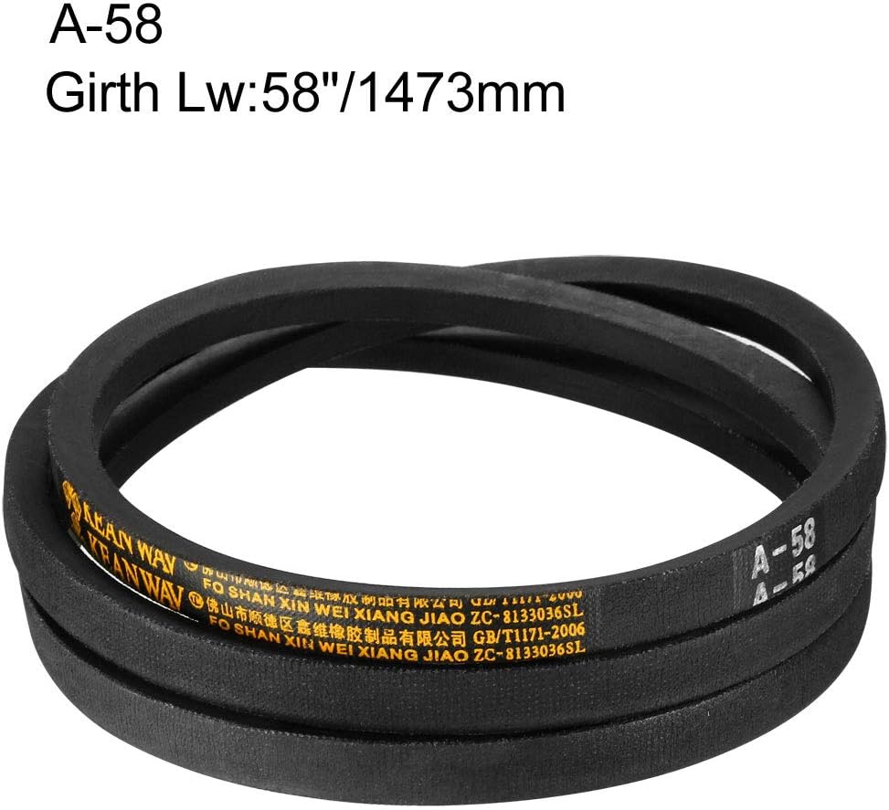 sourcing map A58 Drive V-Belts 58" Inner Length 13mm Width 8mm Thick JIS Standard A-Section Rubber Drive Transmission Belt - Image 3