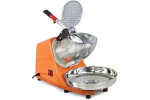 Electric Ice Crusher Snow Cone Machine Ice Shaver Machine 300W 143lbs/hr Shaved Ice Maker Built-in Dual Blades Design for Hom