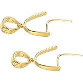 uxcell 2Pcs 925 Sterling Silver Pinch Bail, 16mm Pendant Clasp Pendant Bail Connector Pinch Clip Bail Clasp for Jewelry Making Supplies Bracelet Necklace DIY Craft, Gold