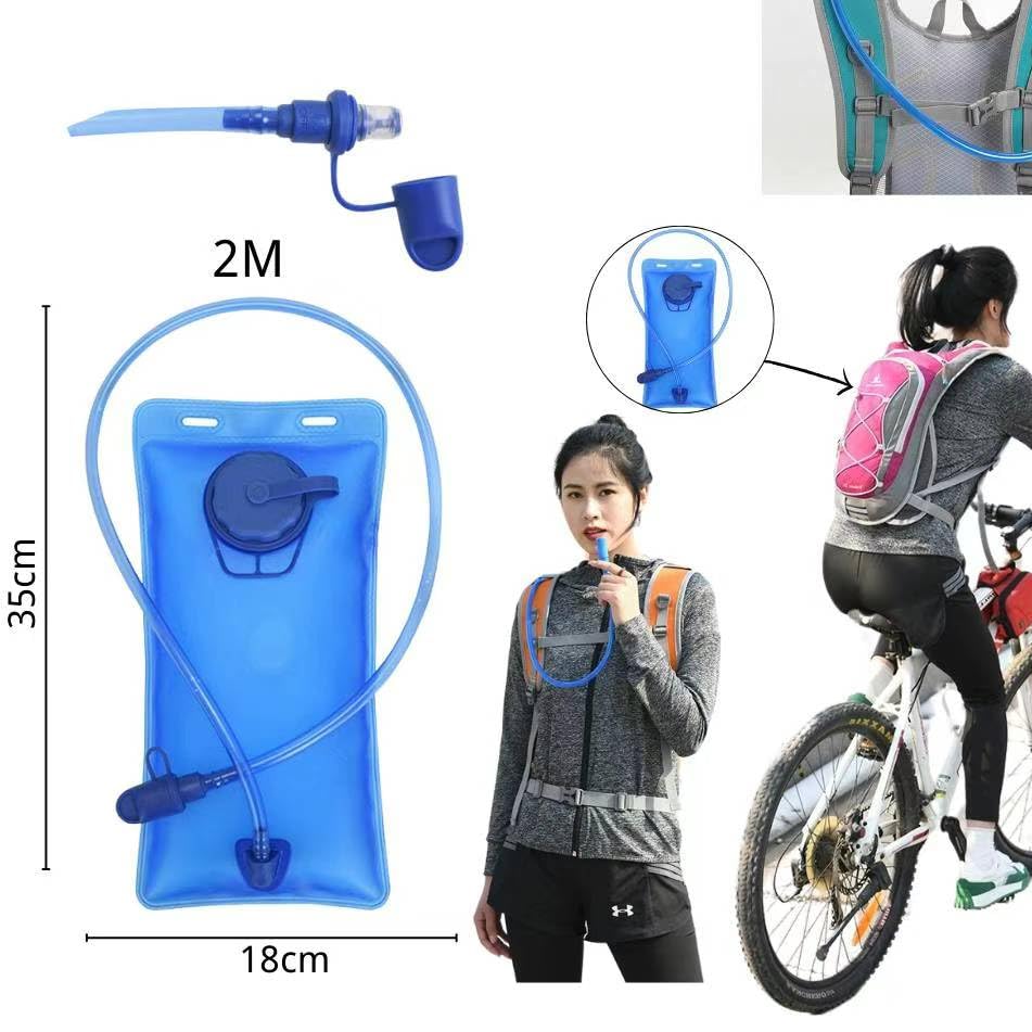 Mochila de Hidratação 2L Premium, Impermeável, com Bolsos Múltiplos e Apito de Emergência para Trilhas, Bike, Corrida, Camel bag