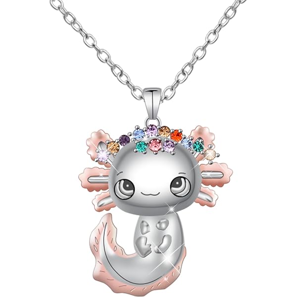 Amazon.com: Axolotl Necklace, Alloy Axolotl Crystal Necklace Cute