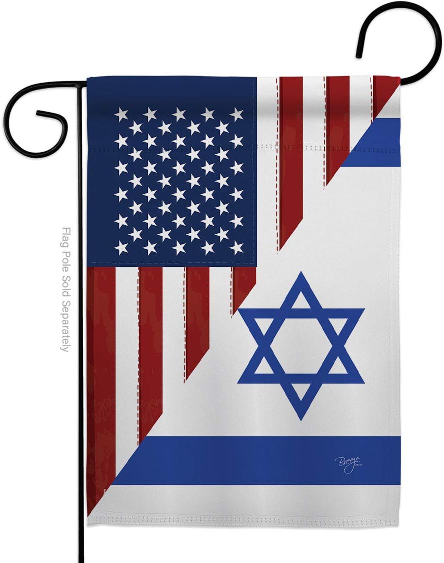 Flags - US Israel Flag American Bandera de Israeli Friendship Home Decor Art Small Banner Indoor Yard Room Outdoor House Wall Hanging Door Tapestry Indoor Arabic Hebrew Decorations Jewish Gifts Made In USA