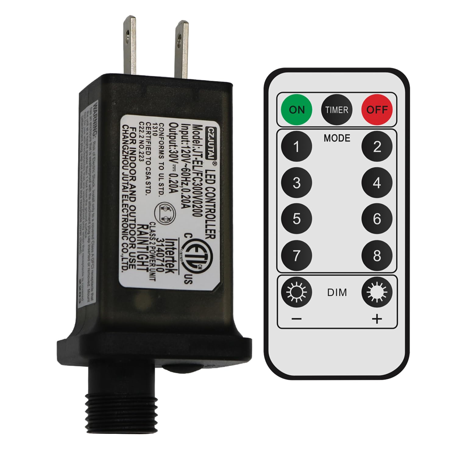 Photo 1 of 8 Mode Light LED Controller Class 2 Power Supply, Low Voltage Transformer US Plug Adapter Replacement for String Light
