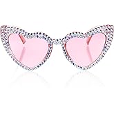 Aphumedc Vintage Heart Sunglasses, Pink Rhinestone Decorated Glasses, Bling Rhinestone Party Accessories, Cute Christmas Birthday Gifts For Women, Bridal Shower Gifts for Bride