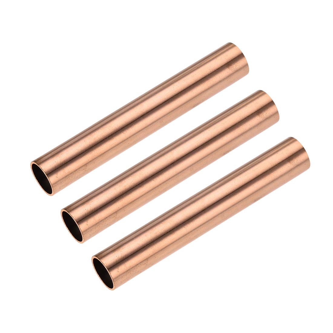 sourcing map Copper Round Tube, 16mm OD 1mm Wall Thickness 100mm Length Straight Pipe Tubing 3 Pcs