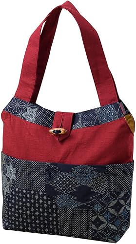 Amazon ローズハウス Rosehouse 和柄 ショルダー トート 和風 バッグ レッド ネイビー 日本製 Rose House ローズハウス ショルダーバッグ