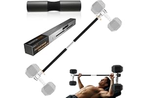 MARCHMARS Dumbbell Barbell Converter Bar Set, Adjustable Dumbbell Converter for Home Gym, Compatible with Most Dumbbells Including BowFlex, All-Steel Bar, Supports Up to 220 lbs for Weight Lifting