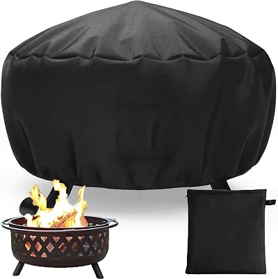 Peralng Waterproof Fire Pit Cover 85x40cm Heavy Duty Oxford Fabric