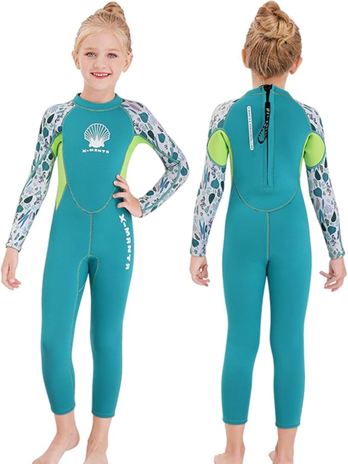 ZMMYD Kids Wetsuit, Swimming Jumpsuit Scuba Dive Swimwear Girls 2.5mm