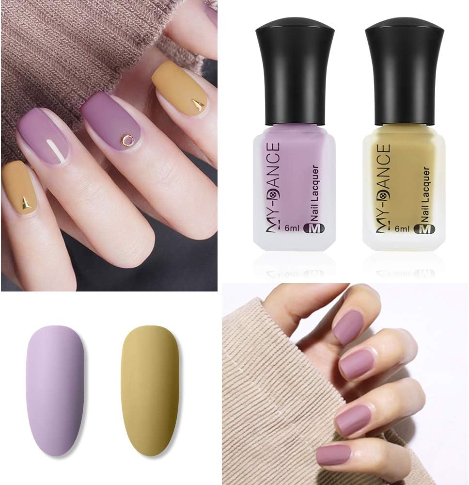 Ownest 6 Colors Matte Nail Polish Set, Mist Effect Matte Velvet Nail Polish, Long Lasting Velvet Nail Polish Nail Art-#A : Beauty