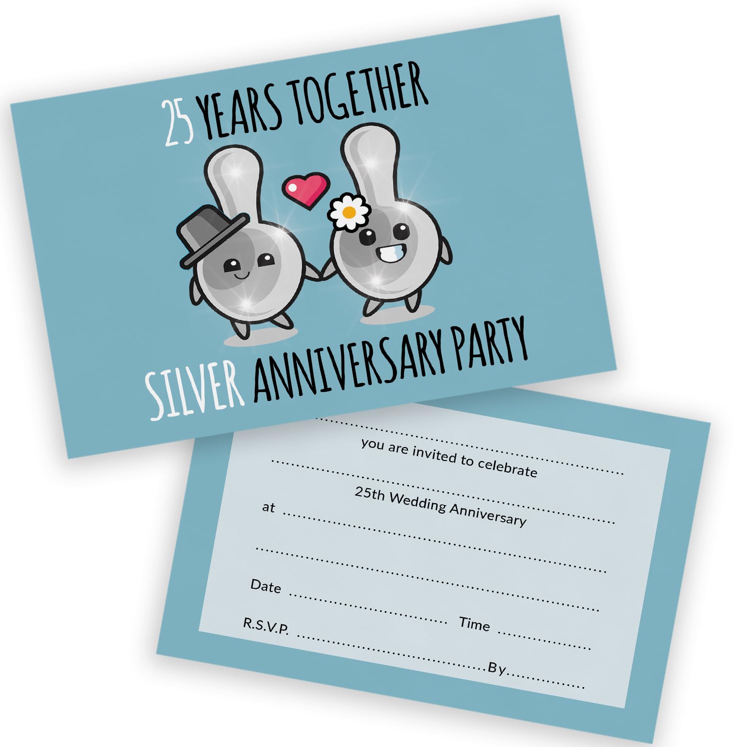 25th Anniversary Party Invitations - 25 Year Together 20 Pack - Wedding Anniversary Invitations for Friends Family A6 Party Invites Invitation Cards with Folding Envelopes โ image 1