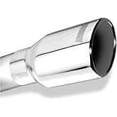 Borla 20154 Single Round Rolled Angle-Cut Tip w/ Clamp Borla Embossed, Stainless Steel