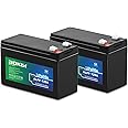 A AOKLY 2Packs 12V 6Ah Battery, 4000+ 12 Volt Deep Cycles LiFePo4 6Ah Battery Lithium Lightweight Rechargeable for Fish Finder, UPS