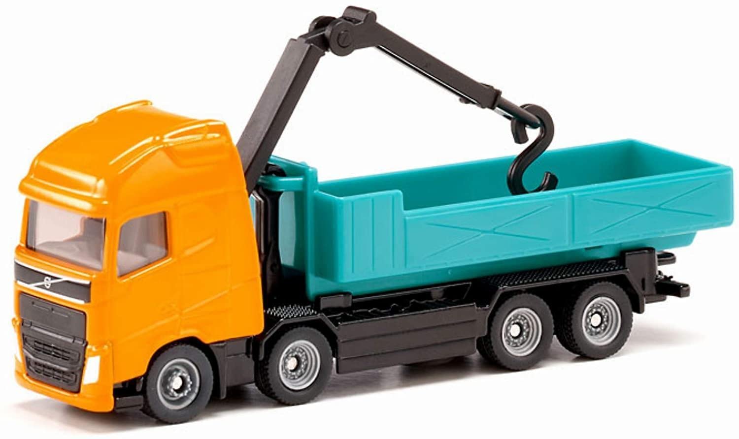 siku 1683, Volvo Roll-off Tipper with Crane, Metal,Plastic, Orange,Turquoise, Roll-off body, Rotating crane
