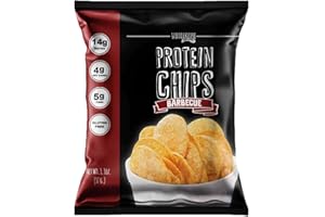 WHOLESOME PROVISIONS Protein Chips, 14g Protein, 3g-4g Net Carbs, Gluten Free, Keto Snacks, Low Carb Snacks, Protein Crisps, Keto-Friendly, Made in USA (Barbecue, 7 Pack)