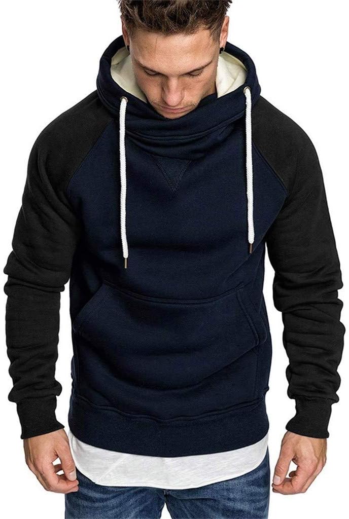 Men's Autumn Spring Solid Color Long Sleeve Hoodies Sweatershirt Tops Shirt Mens Hoodie Clothes Sale Solid Casual Long Sleeve Hooded Sweatshirt Top Blouse Tracksuits with Front Kangaroo Pocket