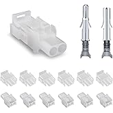 JRready ST6424 Power Connector 2 Pin (6 Matched Sets), 2.13mm Diameter Pin and Sockets 14-20 AWG, Compatible with Molex MLX P